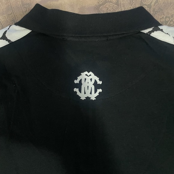 ROBERTO CAVALLI EMBROIDERED LOGO BLACK POLO SZ XL - Picture 6 of 8